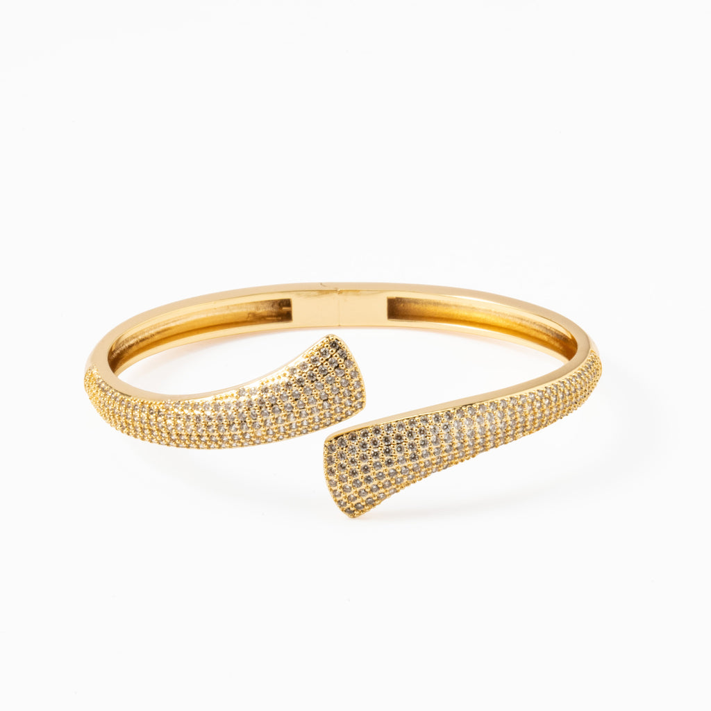 Escrava Latão Dourado com Zircônias - COLEÇÃO BRASS