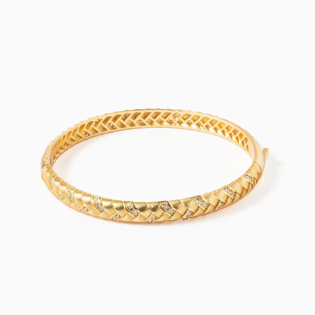 Escrava Latão Dourado com Zircônias - COLEÇÃO BRASS