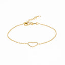 Pulseira em Prata Dourada - Coração