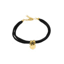 Pulseira Cordão de Cetim - Prata Dourada