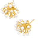 Brincos Coral com Pérolas e Zircónias - Prata Dourada