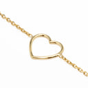 Pulseira em Prata Dourada - Coração