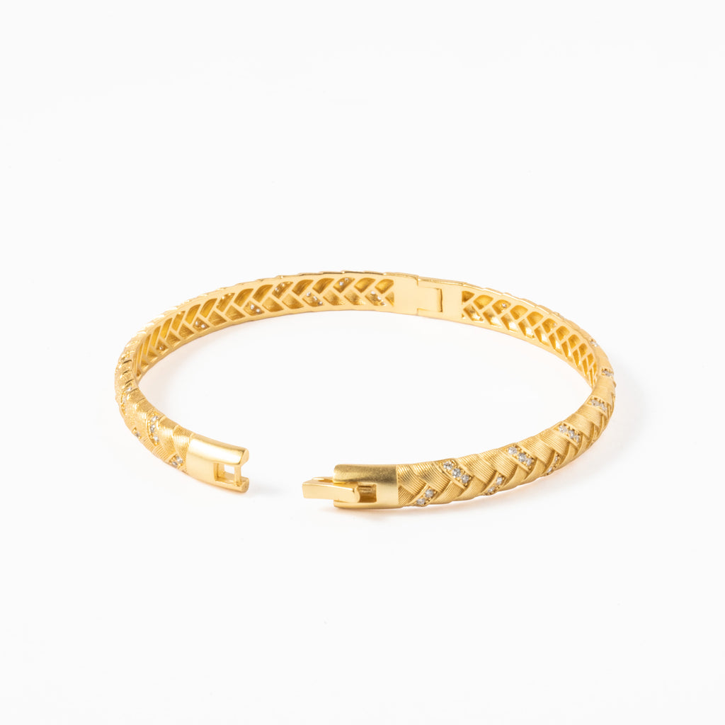 Escrava Latão Dourado com Zircônias - COLEÇÃO BRASS