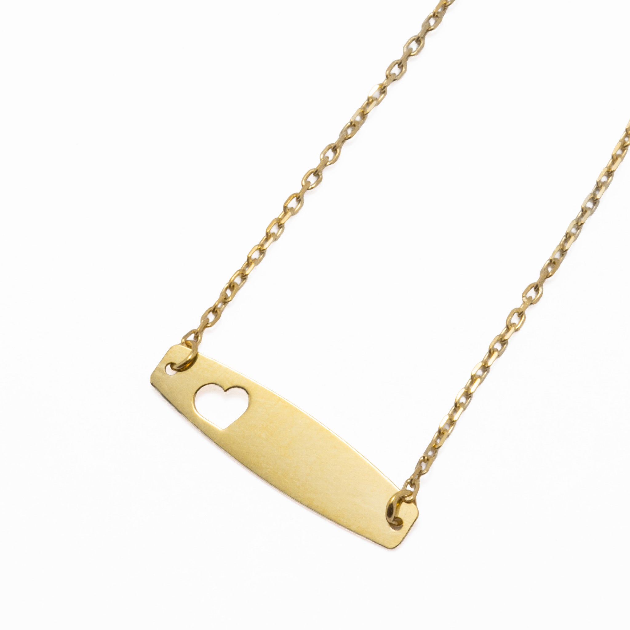 Pulseira Ouro 9kts - Chapa com Coração