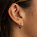 Boucles d'oreilles créoles bicolores Élégance