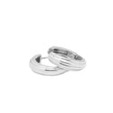 Boucles d'oreilles créoles en argent blanc poli