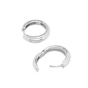 Boucles d'oreilles créoles en argent blanc poli