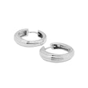 Boucles d'oreilles créoles en argent blanc poli