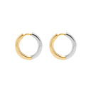 Boucles d'oreilles créoles bicolores en argent poli