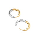 Boucles d'oreilles créoles bicolores en argent poli