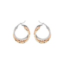 Boucles d'oreilles créoles tricolores en argent poli