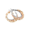 Boucles d'oreilles créoles tricolores en argent poli
