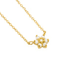 Colar Flor de Pérolas - Ouro 9 K