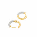 Argolas Torcidas com Zircónias 1,8cm - Prata Dourada
