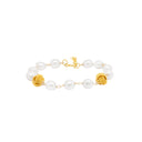 Pulseira Nó de Corda com Pérolas - Prata 925 Dourada