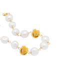 Pulseira Nó de Corda com Pérolas - Prata 925 Dourada