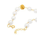 Pulseira Nó de Corda com Pérolas - Prata 925 Dourada