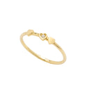Anel Três Corações com Zircónia - Ouro 19,2k