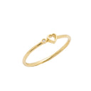 Anel Coração com Zircónia - Ouro 19,2 K