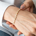 Pulseira em Prata Dourada com Pérolas
