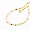 Pulseira em Prata Dourada com Pérolas