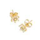 Brincos Flor de Pérolas - Ouro 9K