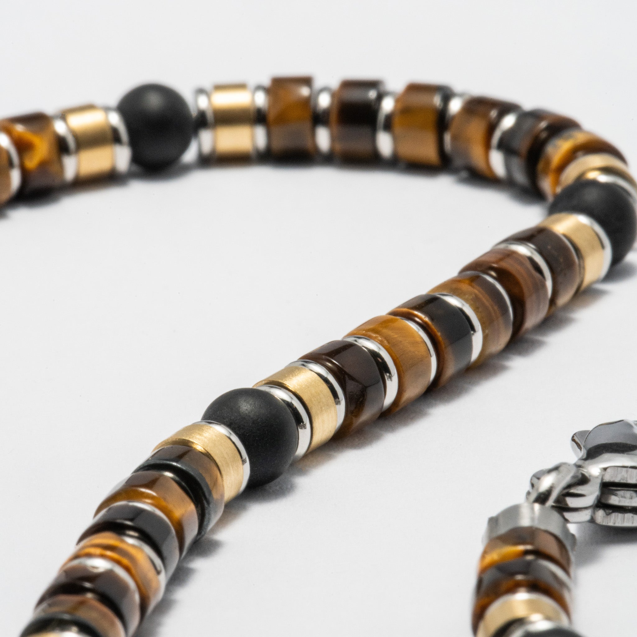 Pulseira Aço com Pedras Ágata