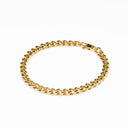 Pulseira Aço Dourado em Malha Barbela