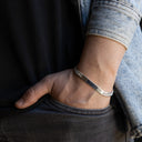 Pulseira Prata em Malha Barbela com Chapa