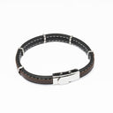 Pulseira de Aço e Couro