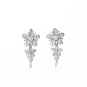 Brincos em Prata com Zircónias - Floral