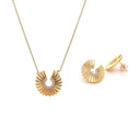 Conjunto Colar e Brincos Prata Dourada com Zircónias