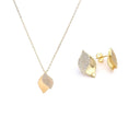 Conjunto Colar e Brincos Prata Dourada com Zircónias