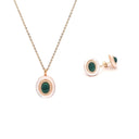 Conjunto Colar e Brincos Prata Dourada com Zircónias