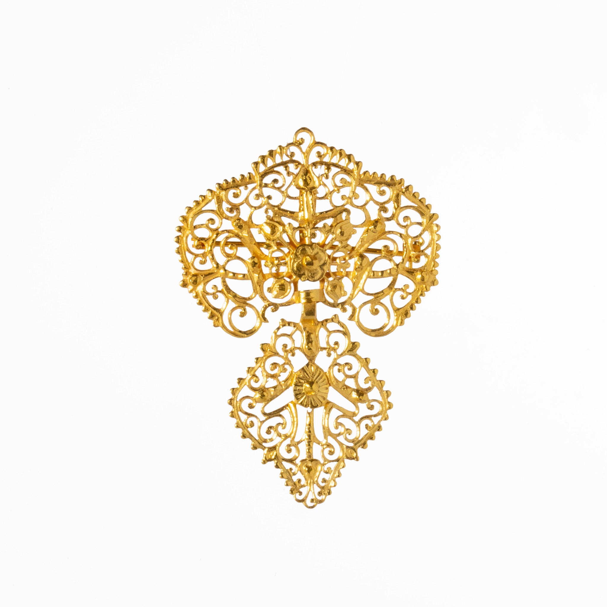 Medalha/Alfinete Ouro 19,2kts Filigrana