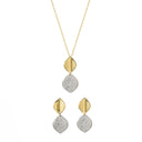 Conjunto de Colar e Brincos em Prata Dourada com Zircónias