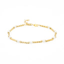 Pulseira em Prata Dourada com Pérolas