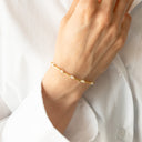 Pulseira em Prata Dourada com Pérolas