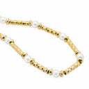 Pulseira em Prata Dourada com Pérolas