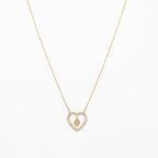 Colar Prata Dourada com Zircônias - Coração de Viana