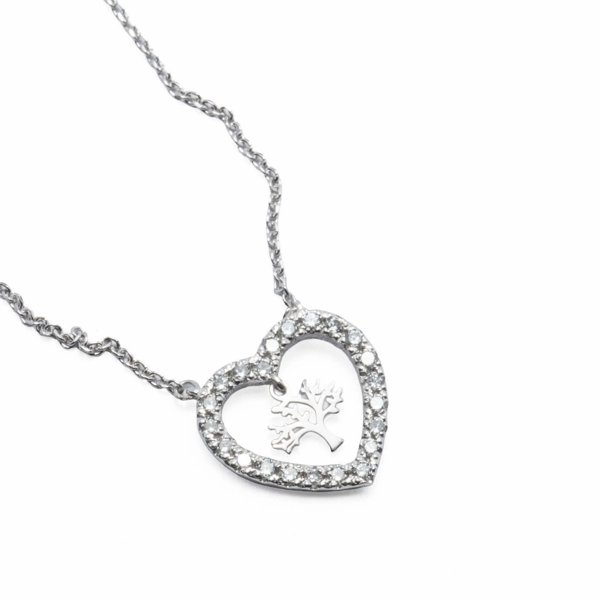 Colar Prata com Zircônias - Árvore da Vida