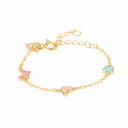 Pulseira em Prata Dourada com Coração Borboleta e Flor - AGATHA RUIZ DE LA PRADA