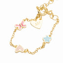 Pulseira em Prata Dourada com Coração Borboleta e Flor - AGATHA RUIZ DE LA PRADA