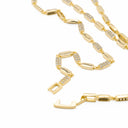 Colar em Latão Dourado com Zircónias - Coleção Brass