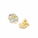 Brincos em Latão com Zircónias e Pérolas - Coleção Brass