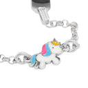 Pulseira Chapa com Unicórnio Colorido - Prata