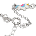 Pulseira Chapa com Unicórnio Colorido - Prata