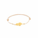 Pulseira em Prata Dourada e Algodão Filigrana - Coração de Viana