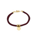 Pulseira Cordão de Cetim - Prata Dourada