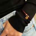Pulseira Cordão de Cetim - Prata Dourada